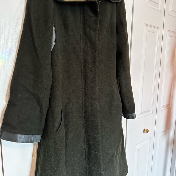 Vintage Olive Green DIANE vonFURSTENBERG Alpaca & Wool Pea Coat - Picture 5 of 11